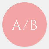 Stijlvolle roze moderne bruiloft ronde sticker (Voorkant)