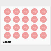 Stijlvolle roze moderne bruiloft ronde sticker (Vel)