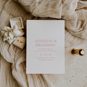 Stijlvolle Roze Moderne Bruiloft Save The Date