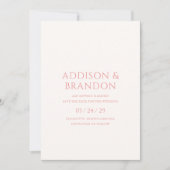 Stijlvolle roze moderne bruiloft save the date (Voorkant)