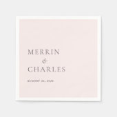 Stijlvolle roze moderne bruiloft servet (Voorkant)