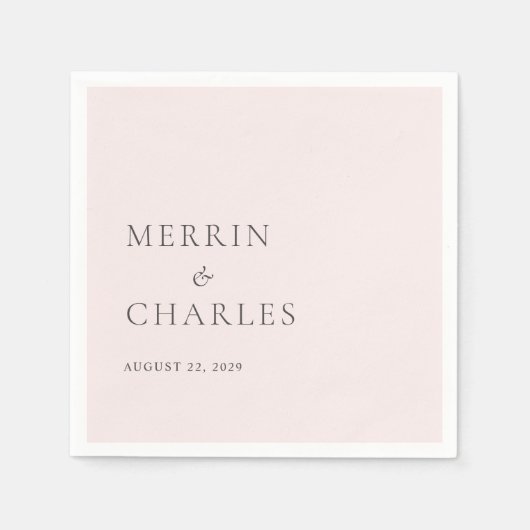 Stijlvolle roze moderne bruiloft servet (Voorkant)