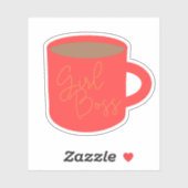 Stijlvolle roze moderne meisje baas sticker (Vel)