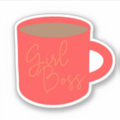 Stijlvolle roze moderne meisje baas sticker (Voorkant)