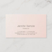 Stijlvolle, roze, moderne, minimalistische luxe visitekaartje (Achterkant)