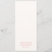 Stijlvolle Roze Moderne Trouwdag Menu (Achterkant)