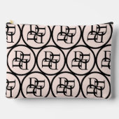 Stijlvolle Roze Monogram Initiaal Meisje Initiaal Etui (Voorkant)