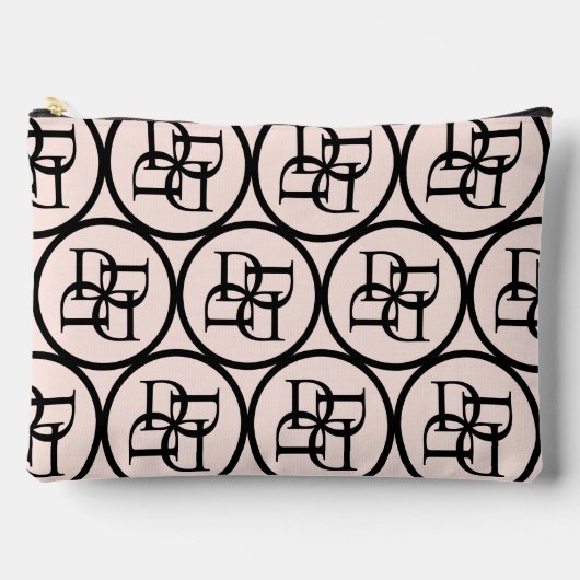 Stijlvolle Roze Monogram Initiaal Meisje Initiaal Etui (Voorkant)