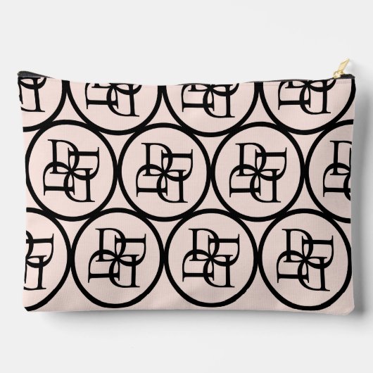 Stijlvolle Roze Monogram Initiaal Meisje Initiaal Etui (Achterkant)