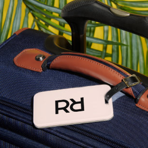 Stijlvolle Roze Monogram Luxe Wereldreiziger Bagagelabel
