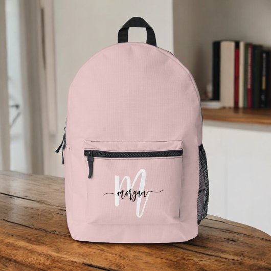 Stijlvolle Roze Monogram Meisje Terug naar School Bedrukte Rugzak