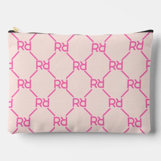 Stijlvolle Roze Monogram Naam Meisje Initiaal Luxe Etui (Voorkant)