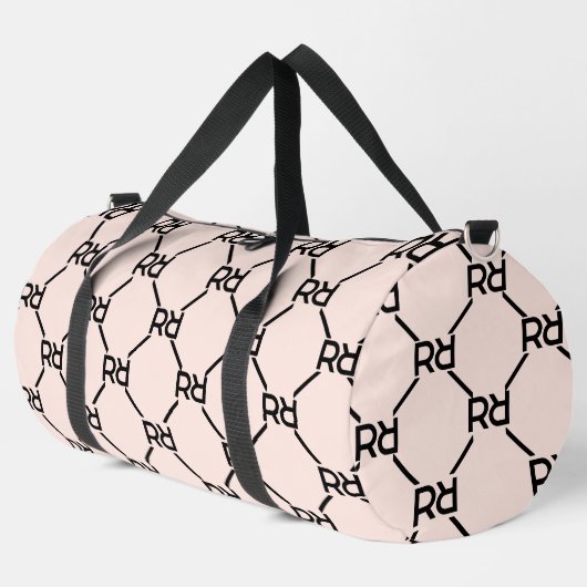 Stijlvolle Roze Monogram Naam Meisje Initiaal Luxe Plunjezak (Linkerhoek)