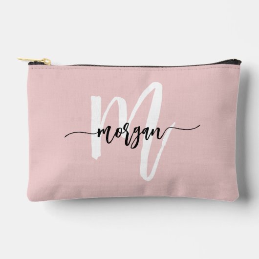 Stijlvolle Roze Monogram Naam Meisje Script Etui (Voorkant)