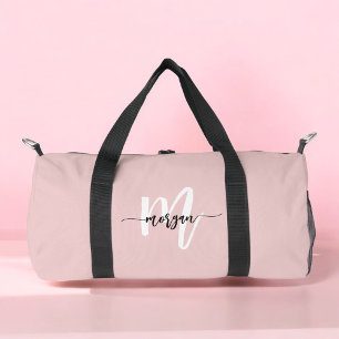 Stijlvolle Roze Monogram Naam Meisje Script Sport Plunjezak