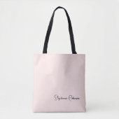 Stijlvolle roze monogram schrift persoonlijke naam tote bag (Voorkant)