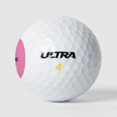 Stijlvolle roze monogram script Golf Balls Golfballen (Logo)