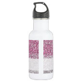 Stijlvolle roze ombre Glitter Monogram Naam Waterfles (Achterkant)
