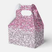 Stijlvolle roze ombre glitter sparkle bedankdoosjes (Achterkant)