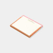 Stijlvolle, roze Oranje rand, speciaal aangepast Post-it® Notes (Schuin)