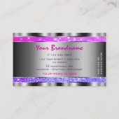 Stijlvolle roze Paarse glitter sterren  zilver Visitekaartje (Achterkant)