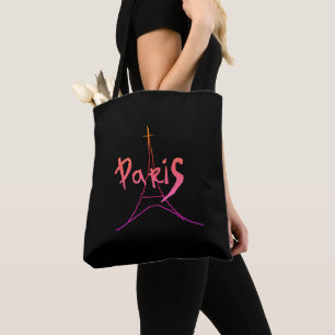 Stijlvolle Roze / Paarse Paris Tote Tas