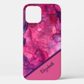 Stijlvolle roze Paarse Waterverf personaliseren Case-Mate iPhone Case (Achterkant)