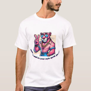 Stijlvolle Roze Panter met Attitude T-shirt