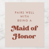 Stijlvolle roze paren goed met het zijn Maid of Ho Wijn Etiket (Enkel label)