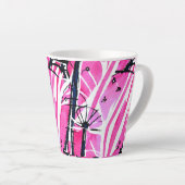Stijlvolle roze Parijs-geïnspireerde waterverf Latte Mok (Rechterhoek)