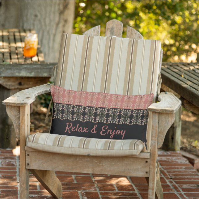 Stijlvolle roze Patroon Patio Outdoor Kussen (Stoel)