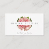 STIJLVOLLE ROZE PEONY LOGO moderne bloembloem Visitekaartje (Voorkant)