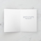 Stijlvolle roze pioen Waterverf Afstuderen Kaart (Binnen)
