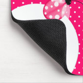 Stijlvolle roze pooldot met ladybug en monogram muismat (Hoek)