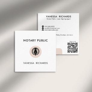 Stijlvolle Roze QR Code Minimale Marketing Notaris Vierkante Visitekaartje