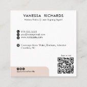 Stijlvolle Roze QR Code Minimale Marketing Notaris Vierkante Visitekaartje (Achterkant)