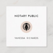 Stijlvolle Roze QR Code Minimale Marketing Notaris Vierkante Visitekaartje (Voorkant)