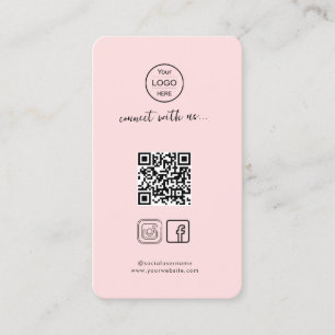 Stijlvolle roze QR-code voor Instagram & Facebook Visitekaartje