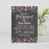 Stijlvolle Roze Retro schoolbord Retirement Party Kaart (Staand voorkant)