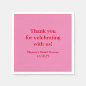 Stijlvolle roze rode aangepaste bruidsdouche bedan servet (Voorkant)