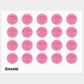 Stijlvolle roze rode aangepaste bruiloftsdank je ronde sticker (Vel)