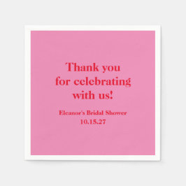 Stijlvolle roze rode aangepaste Vrijgezellenfeest Servet