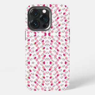 Stijlvolle roze rode bloemenpatroon chic esthetisc iPhone 13 pro hoesje