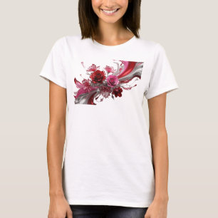 Stijlvolle Roze RODE EN ROZE ROZEN Slogan T-shirt