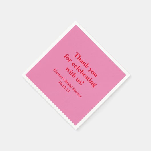 Stijlvolle Roze Rood Aangepaste Bruidsdouche Bedan Servet (Hoek)