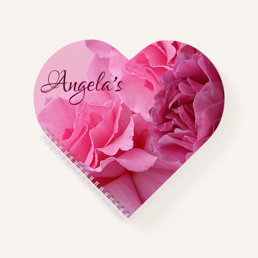 Stijlvolle roze roos moderne bloemenboho digitale  notitieboek (Voorkant)