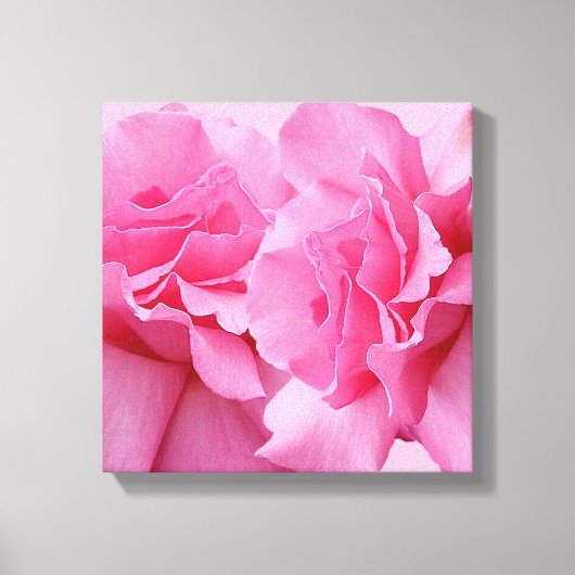 Stijlvolle  roze roos moderne bloemenkunst canvas afdruk (Voorkant)