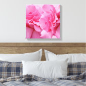 Stijlvolle  roze roos moderne bloemenkunst canvas afdruk (Insitu (Slaapkamer))