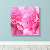 Stijlvolle  roze roos moderne bloemenkunst canvas afdruk (Insitu (Houten vloer))