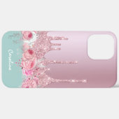 Stijlvolle roze roze roze roze goudglitter druppel Case-Mate iPhone case (Achterkant (horizontaal))